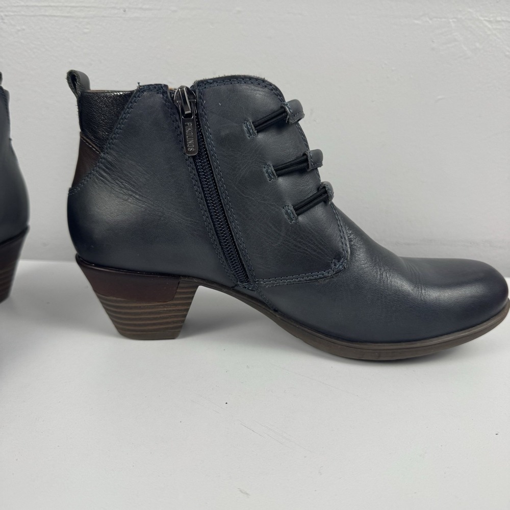 Womens Pikolinos Leather Ankle Boots Low Heel Zip Comfort Euro 38 - Picture 5 of 16